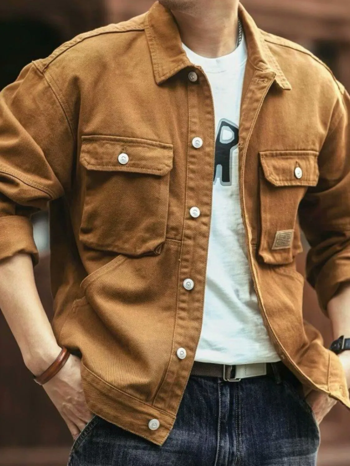 Mens-washed-collared-neck-cargo-jacket