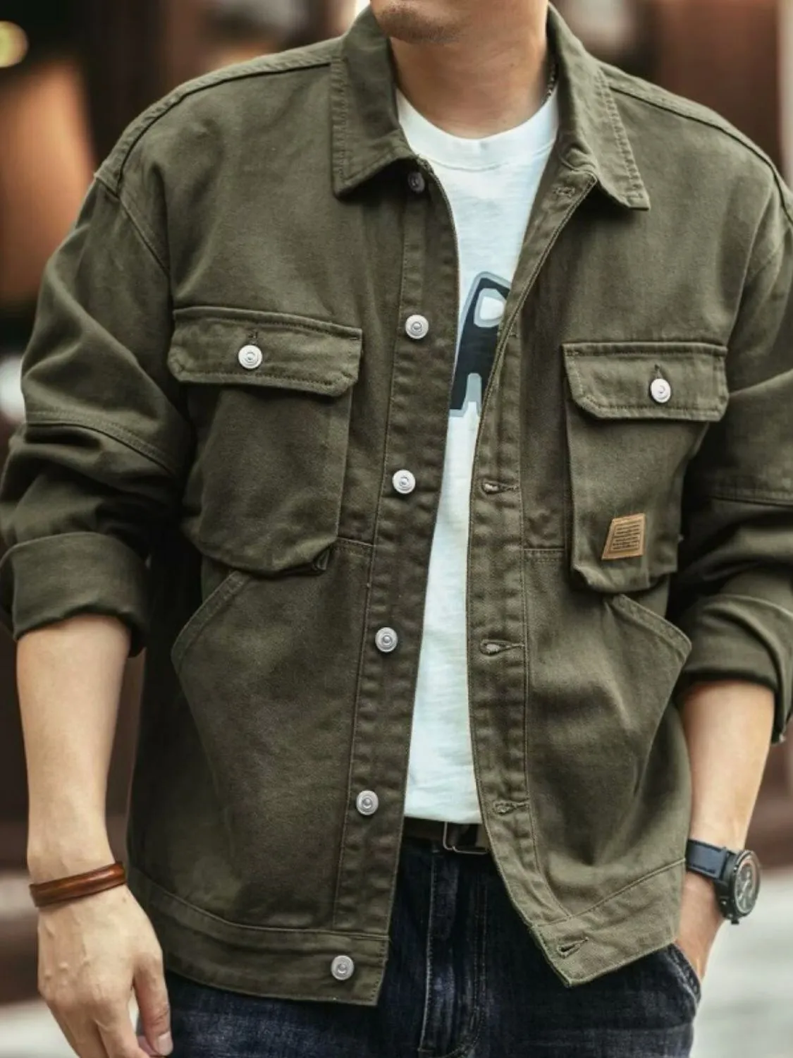 Mens-washed-collared-neck-cargo-jacket