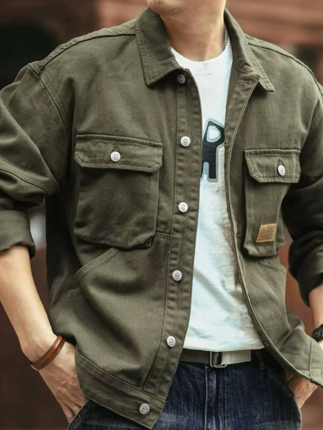 Mens-washed-collared-neck-cargo-jacket