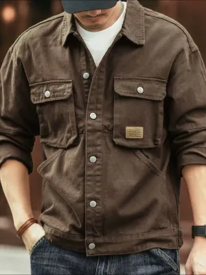 Mens-washed-collared-neck-cargo-jacket