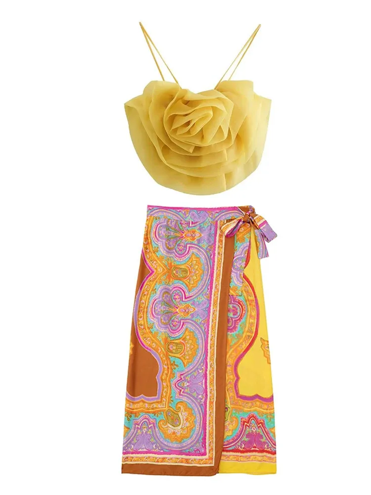 Mesh Yellow Rose Floral Dress