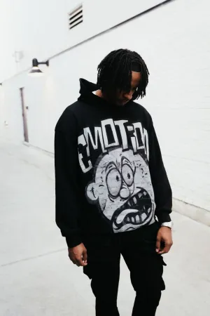 MIXED EMOTIONS Monster Cropped Hoodie (Black)
