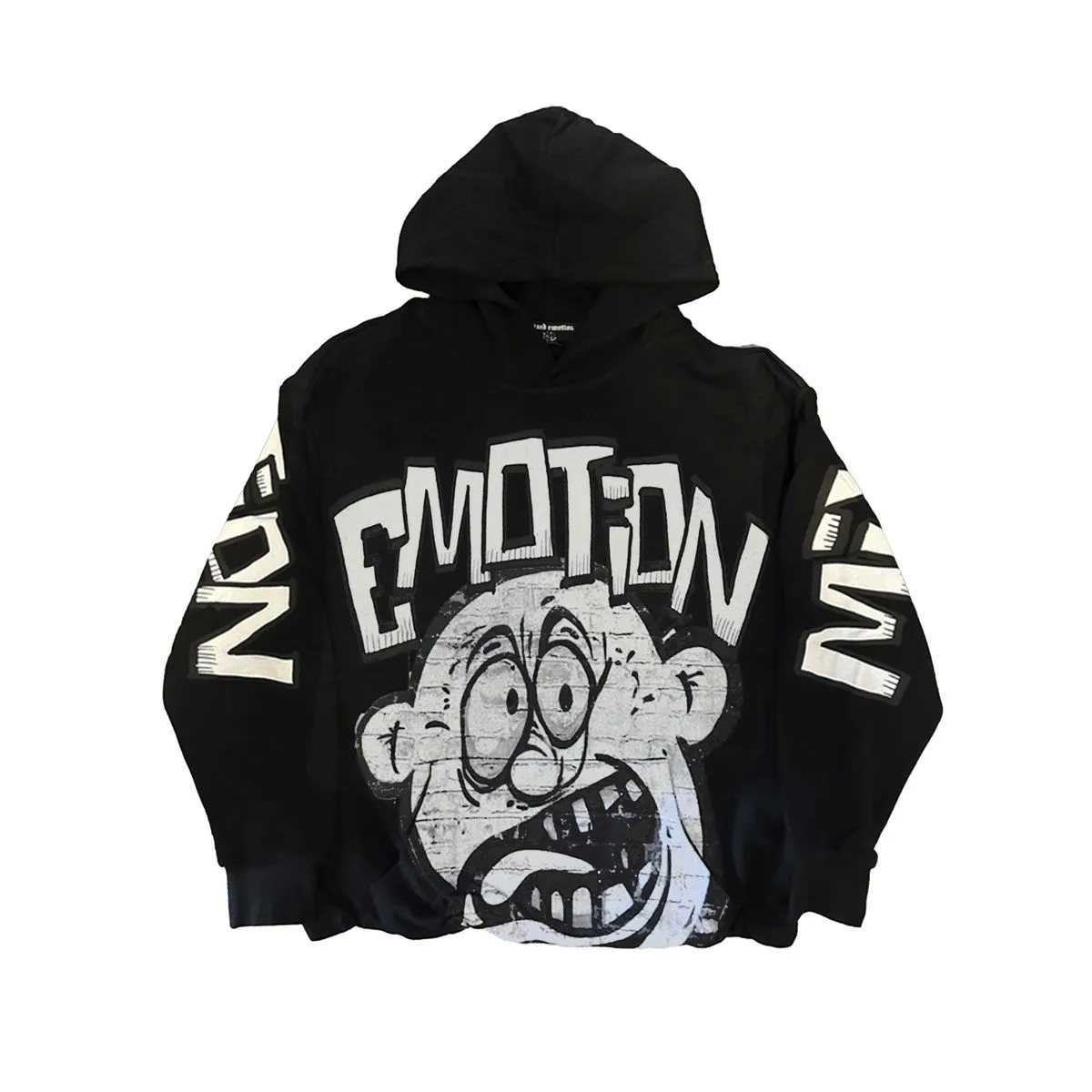 MIXED EMOTIONS Monster Cropped Hoodie (Black)