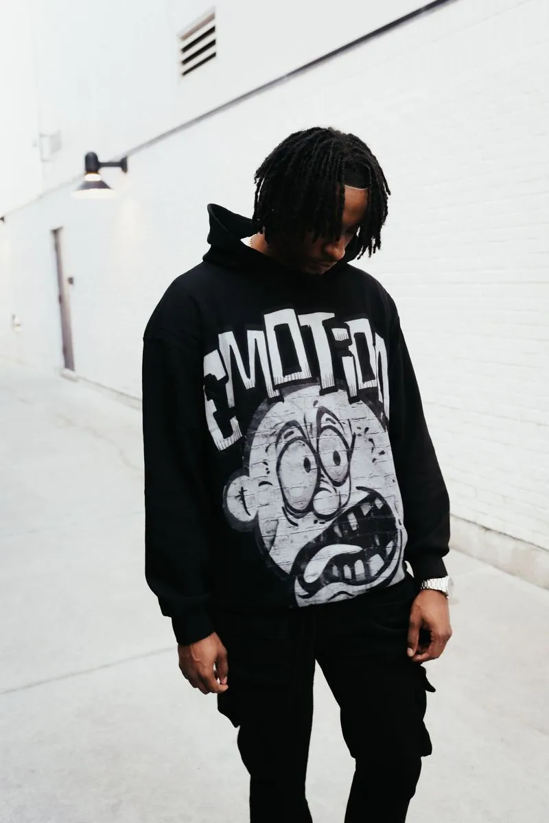 MIXED EMOTIONS Monster Cropped Hoodie (Black)