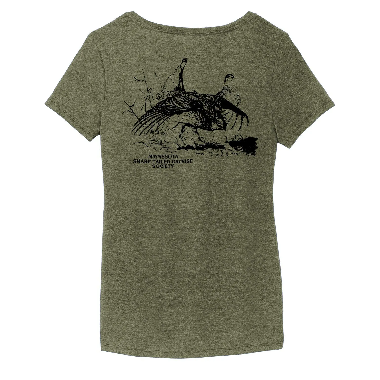 MN Sharp-Tailed Women's Triblend V-Neck T-shirts