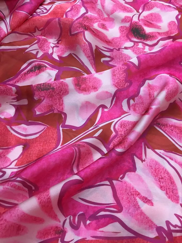 Modal Soft Muslin Textured Digital Printed Fabrics