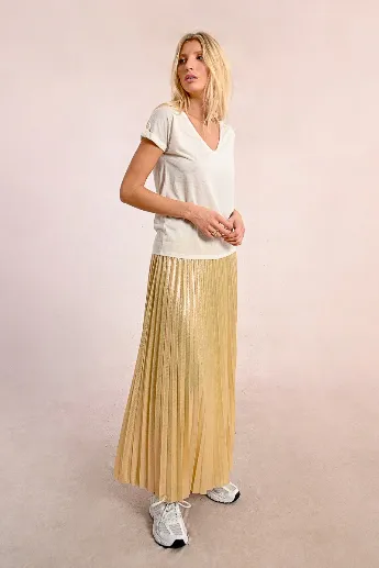 Molly Bracken Off White Lace Back T-shirt