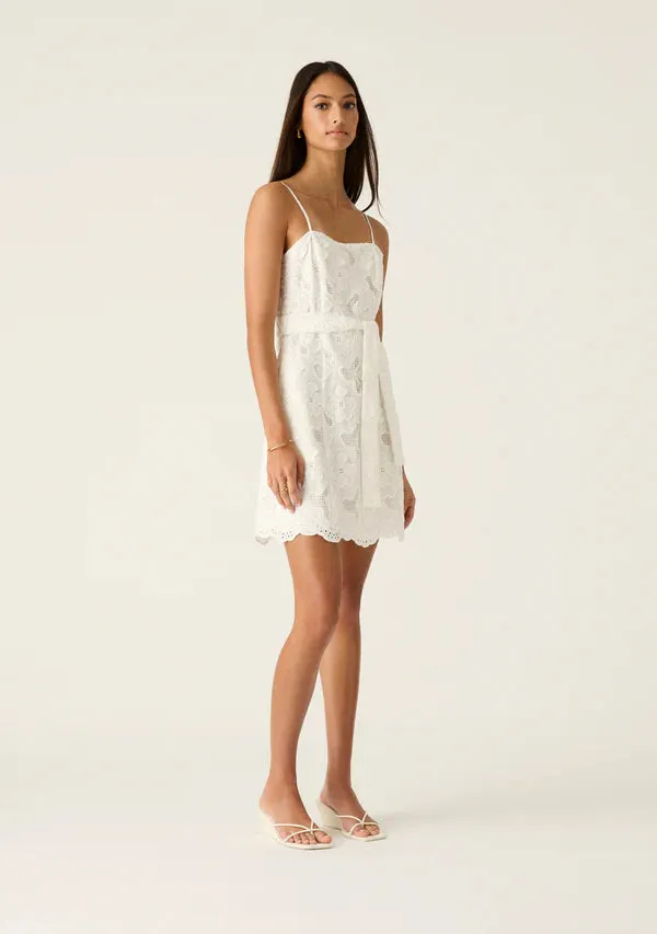 Mos the Label - Luna Embroidery Mini Dress - White