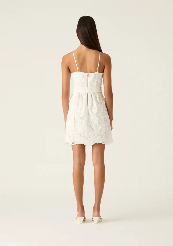 Mos the Label - Luna Embroidery Mini Dress - White