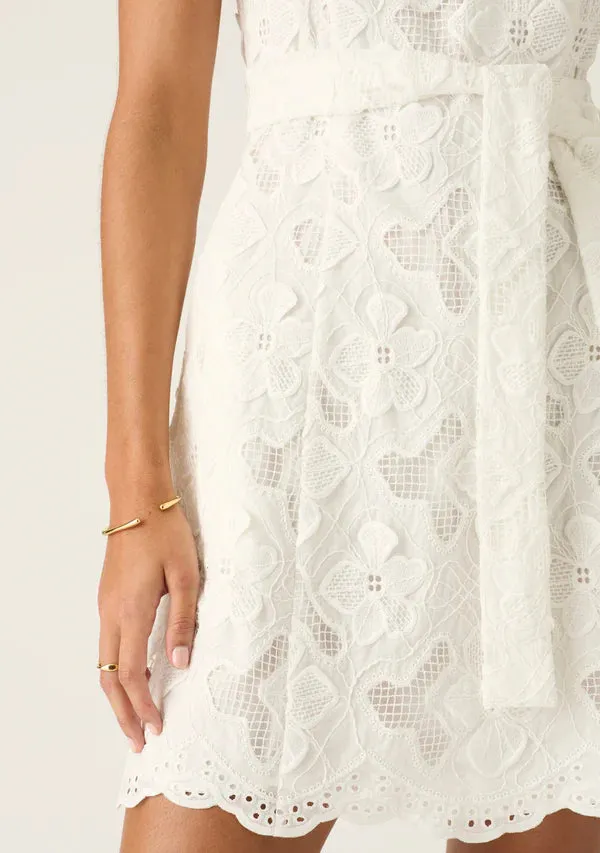Mos the Label - Luna Embroidery Mini Dress - White
