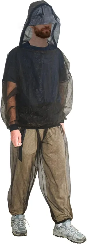 Mosquito Suit - Net Bug Pants & Jacket with Hood - Mesh Bug Suit for Outdoor Protection from Bugs, Flies, Gnats, No-See-Ums & Midges - Mosquito Clothing for Men & Women with Carrybag, XL Size