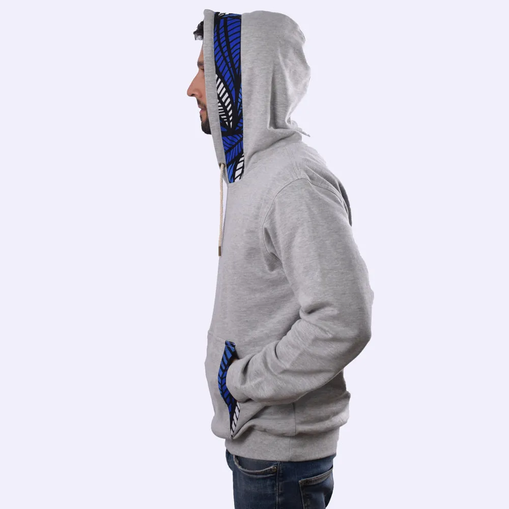MU Cotton Fleece Hoodies with Kitenge - Black