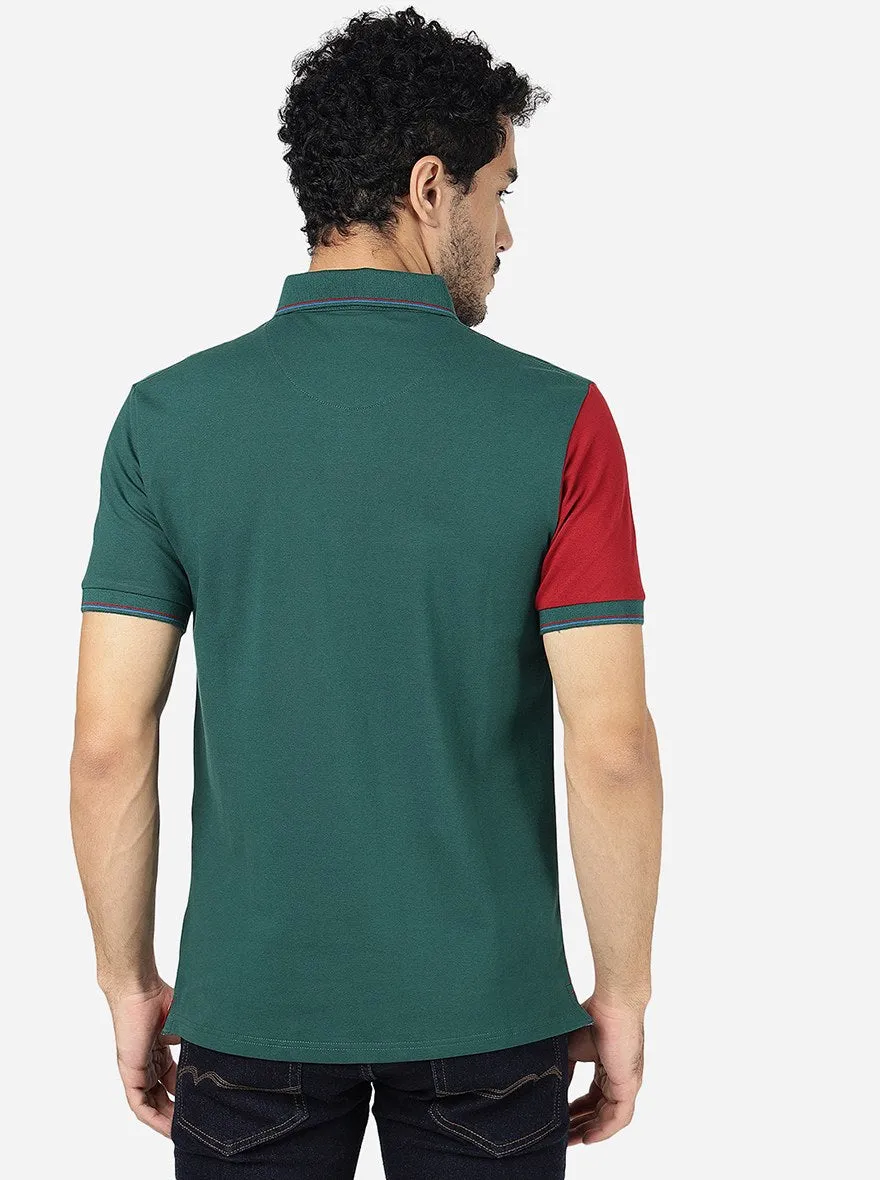 Multicolor Striped Slim Fit Polo T-Shirt | JadeBlue