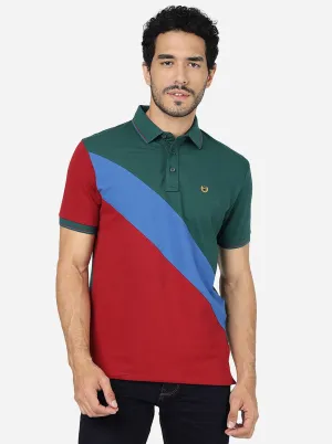 Multicolor Striped Slim Fit Polo T-Shirt | JadeBlue