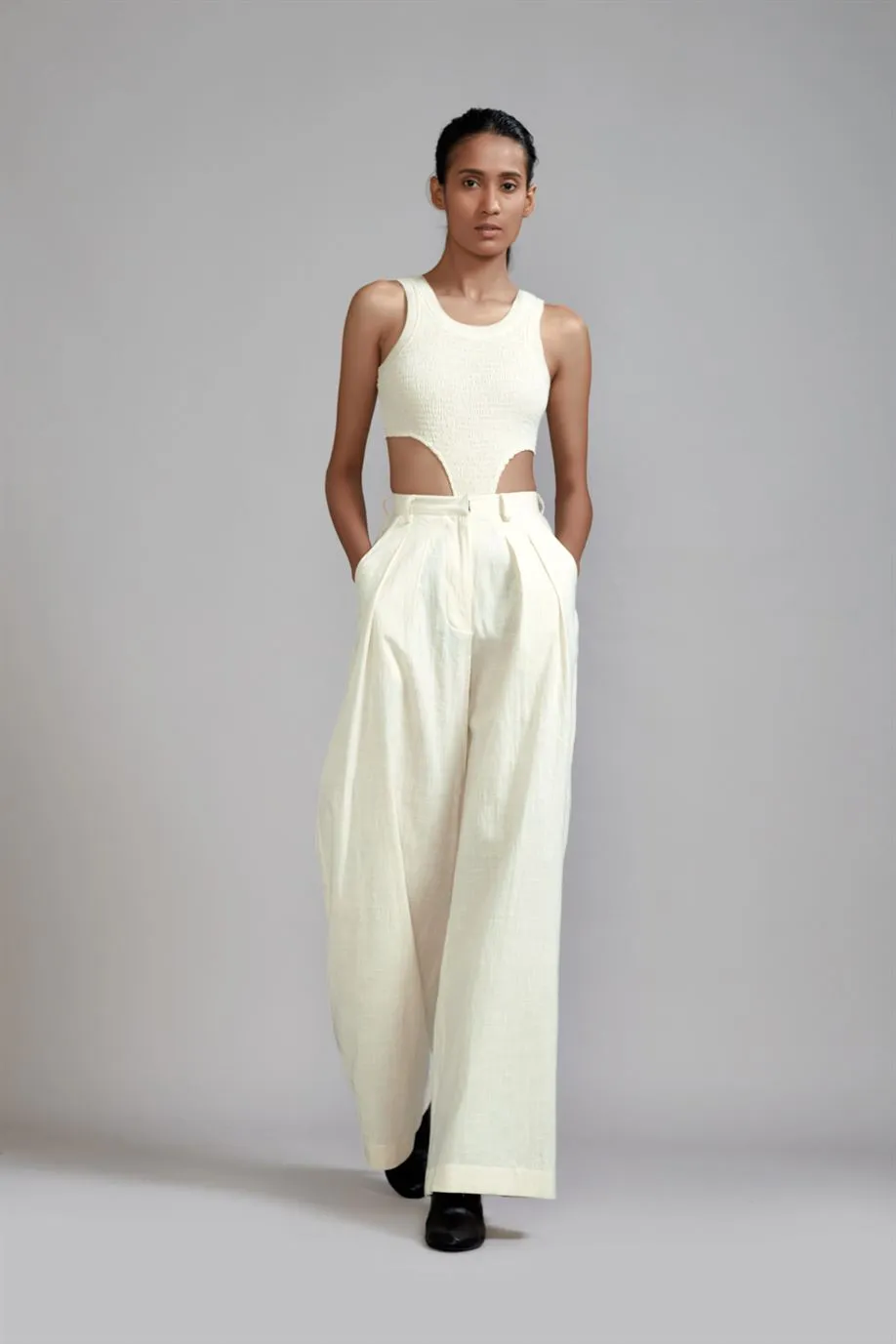 New Season Summer/Fall 2024-Coord Set Bodysuit 2pcs Cotton Offwhite-MT Bodysuit Coord Set-Offwhite-Fashion Edit Mati
