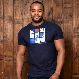Nguni Block Puzzle Crew Tee - Midnight