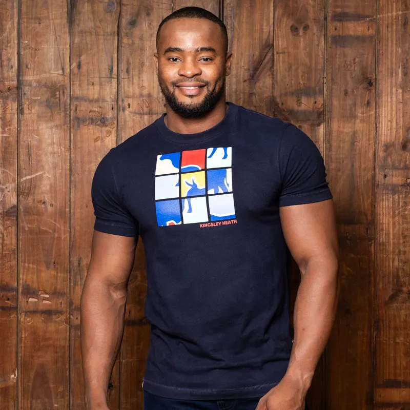 Nguni Block Puzzle Crew Tee - Midnight