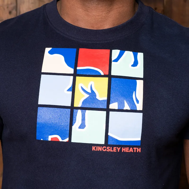 Nguni Block Puzzle Crew Tee - Midnight