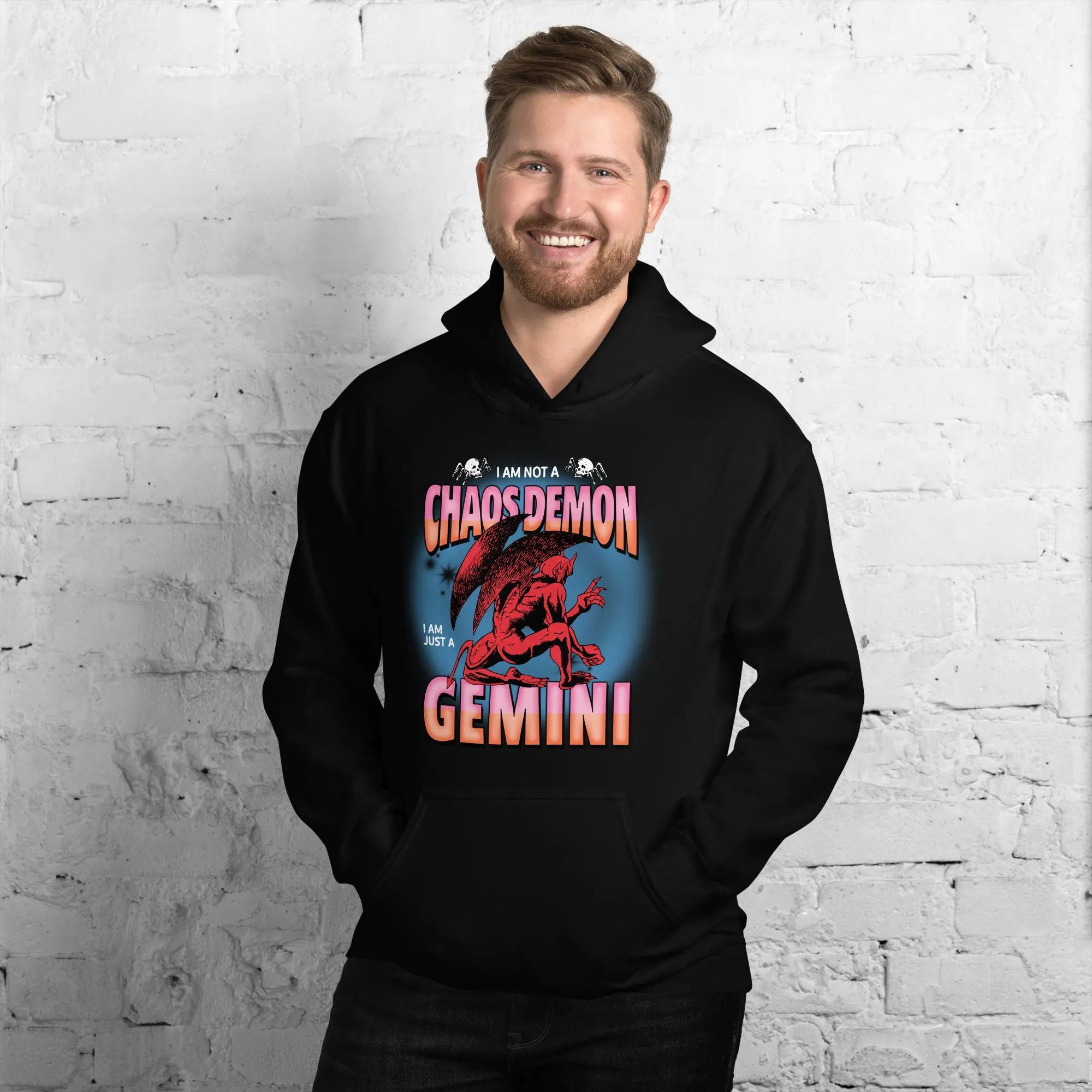 Not A Chaos Demon, Just A Gemini Hoodie - Pink/Blue