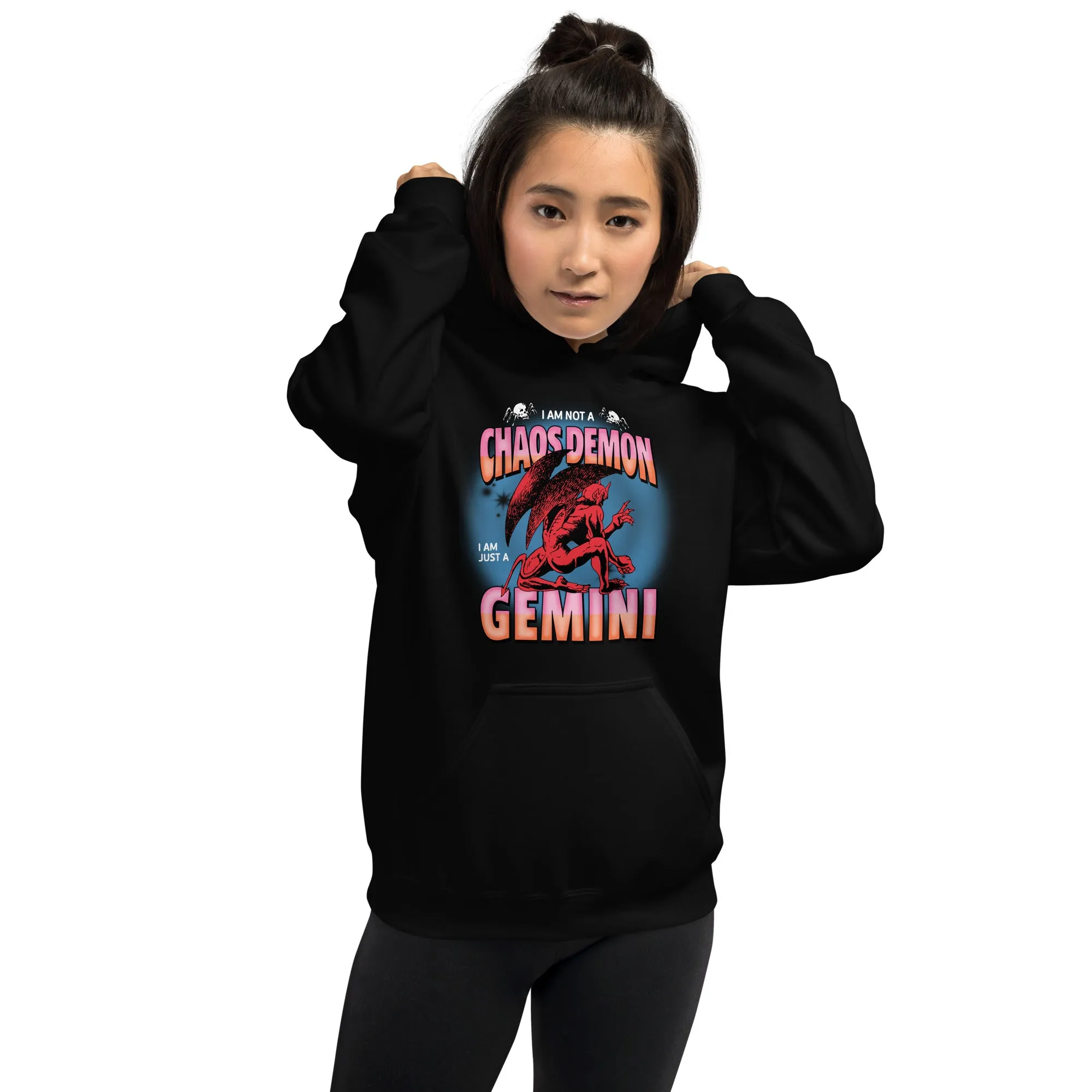 Not A Chaos Demon, Just A Gemini Hoodie - Pink/Blue