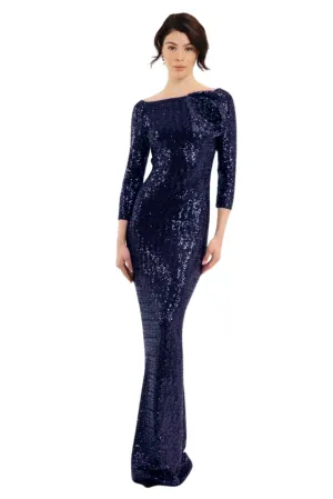 NYOKO PAILLETTES LONG GOWN