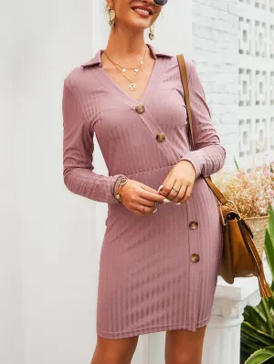 Original Design Autumn Women's Long-sleeved Knit Slim Dress