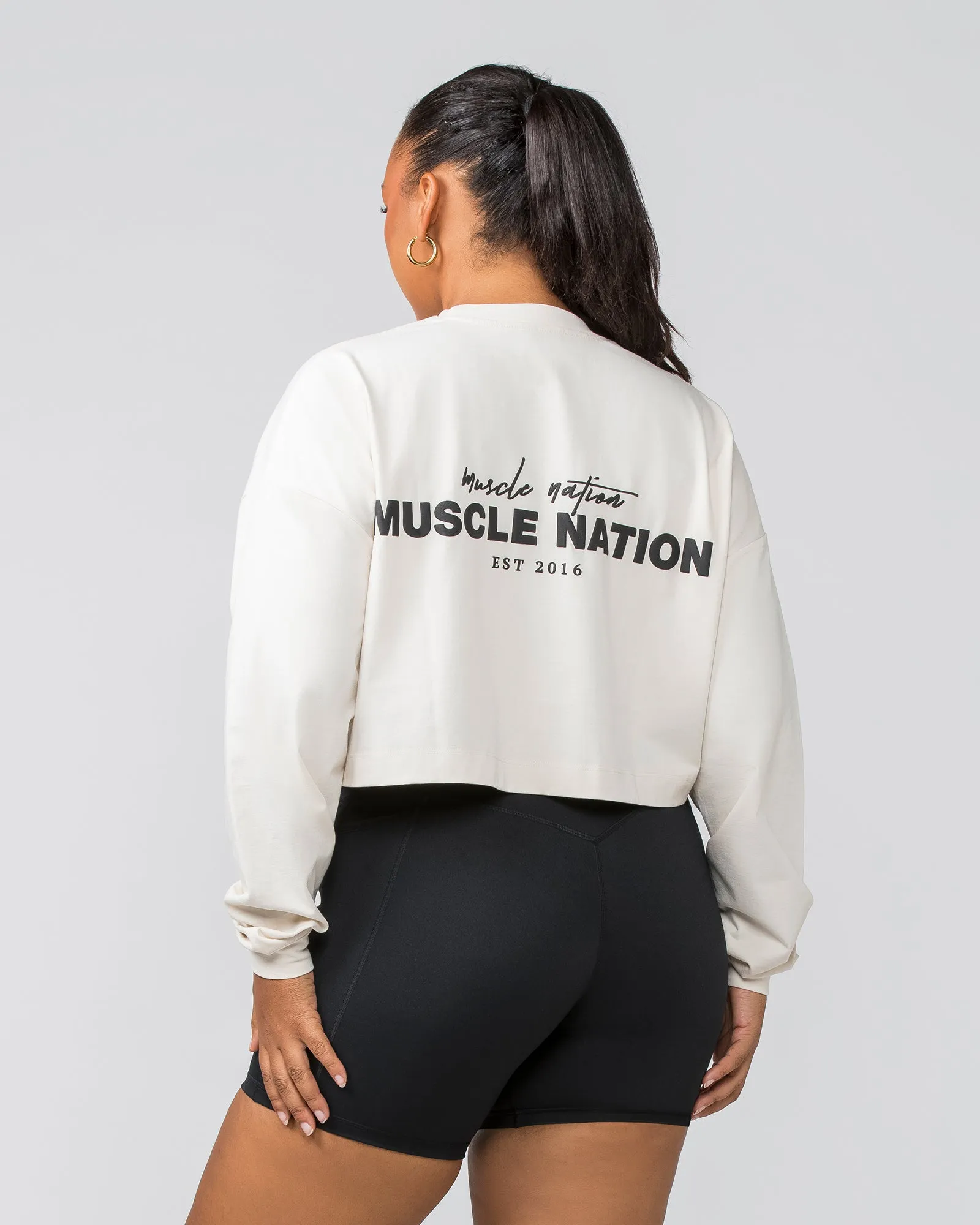 Pace Cropped Long Sleeve Tee - Dew