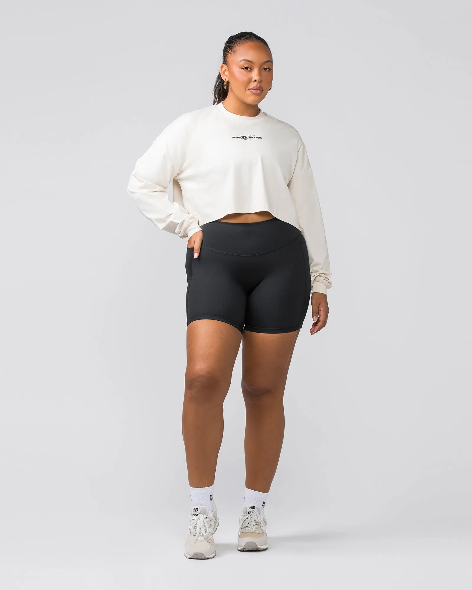 Pace Cropped Long Sleeve Tee - Dew