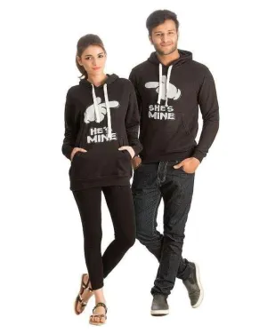 Pack of 2 couple printed hoodie for womens both