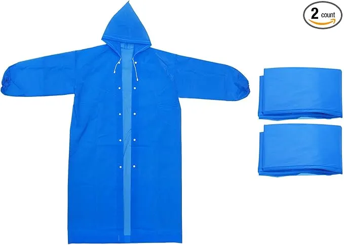 PATIKIL Rain Ponchos, Unisex Survival Raincoats, Reusable Thickened Impermeable Rain Jackets for Hiking Outdoor