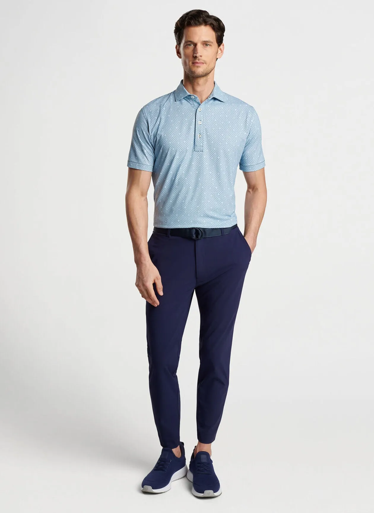 Peter Millar Mens Tailored Fit Mosaic Performance Jersey Polo - LACINATO