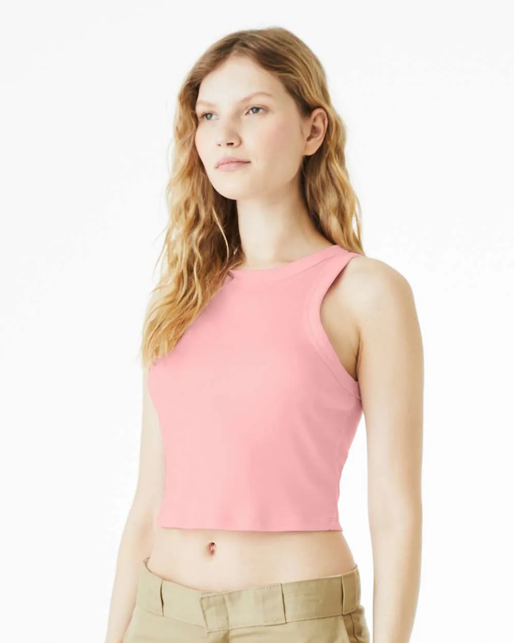 Phi Mu Cropped Tank Top - Women's Micro Rib Racer Crop Tank