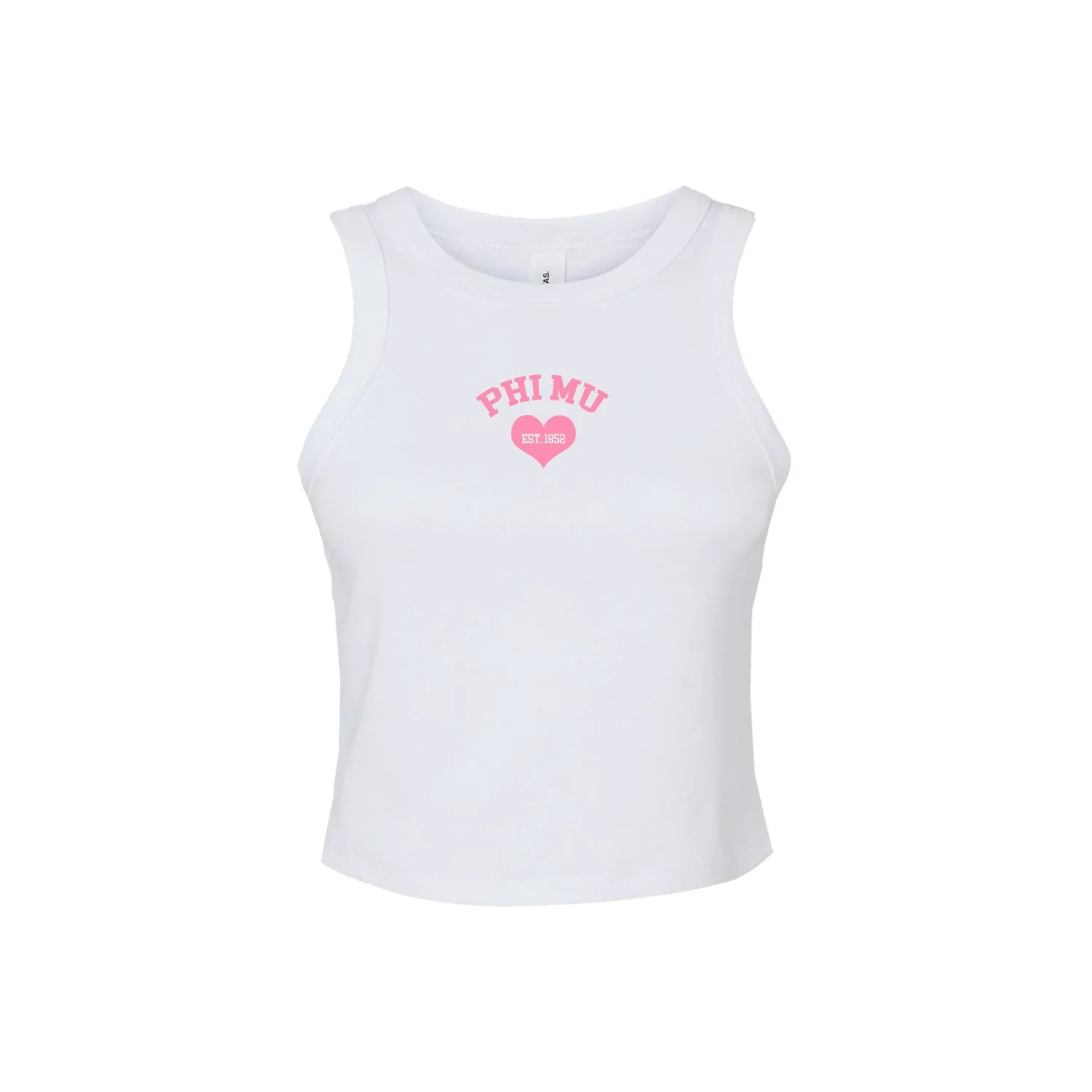 Phi Mu Cropped Tank Top - Women's Micro Rib Racer Crop Tank