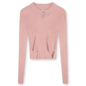 Point V-Neck Cropped Sweater in Mauve