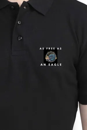 Polo Neck T-Shirt (Men) - As Free As An Eagle (2 Colours)
