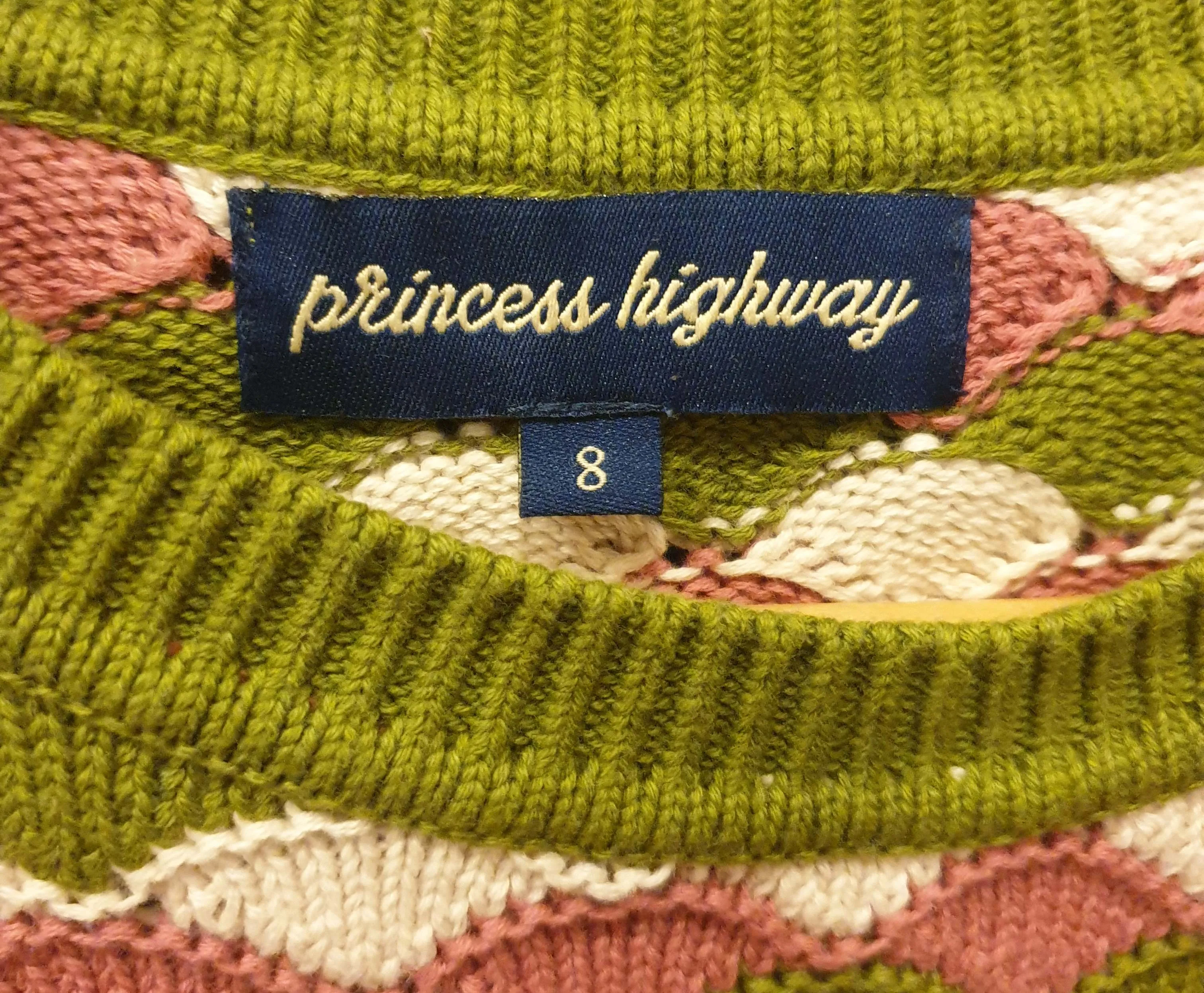 Princess Highway 100% cotton colourful half sleeve knit top size 8