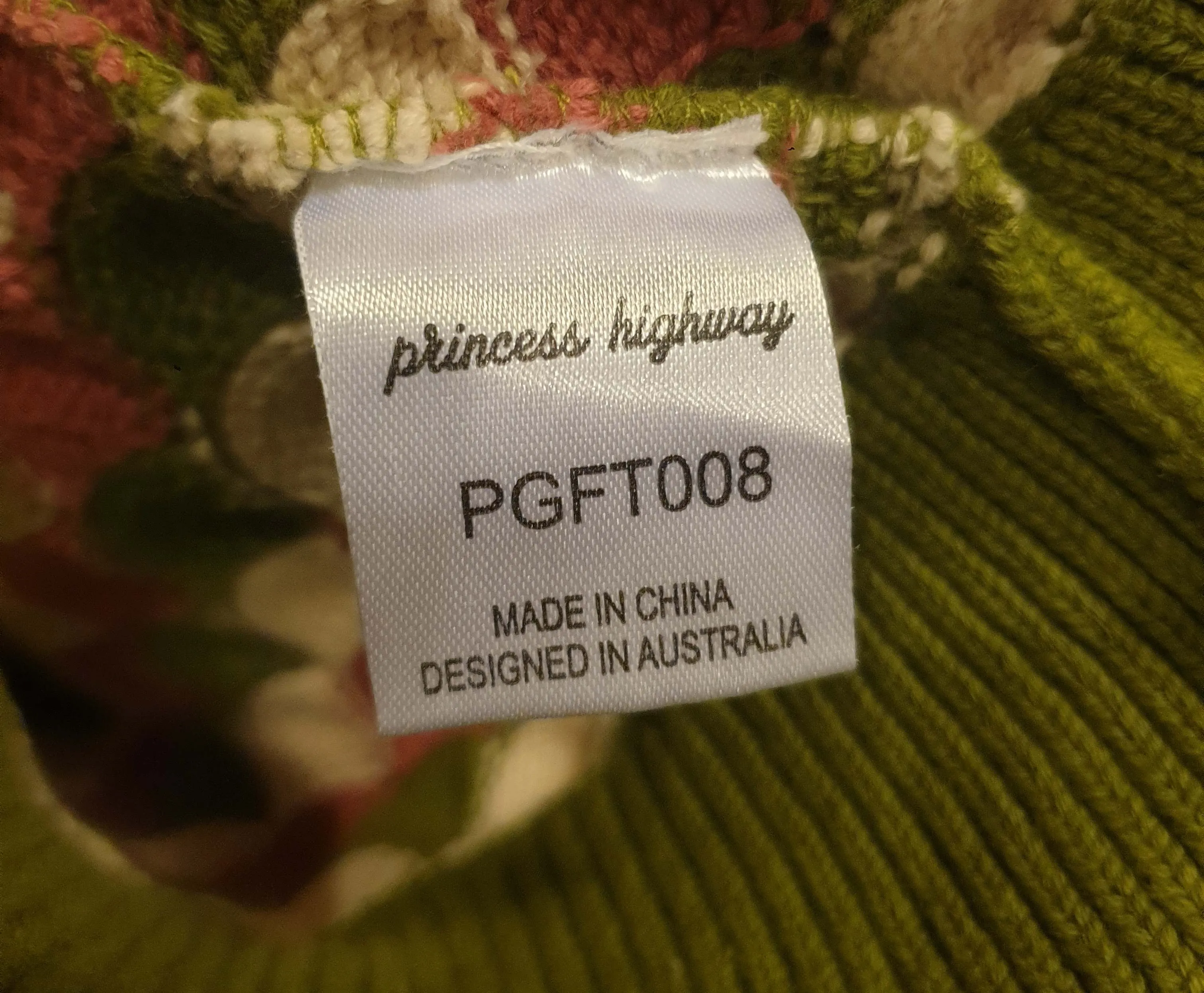 Princess Highway 100% cotton colourful half sleeve knit top size 8
