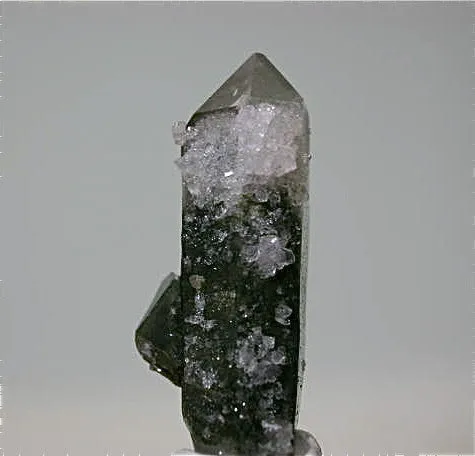 Quartz with Chlorite inclusions, Schyn-Schlucht, Graubunden, Switzerland Miniature 1.3 x 1.3 x 3.6 cm $75. Online 12/1