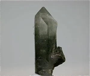 Quartz with Chlorite inclusions, Schyn-Schlucht, Graubunden, Switzerland Miniature 1.3 x 1.3 x 3.6 cm $75. Online 12/1