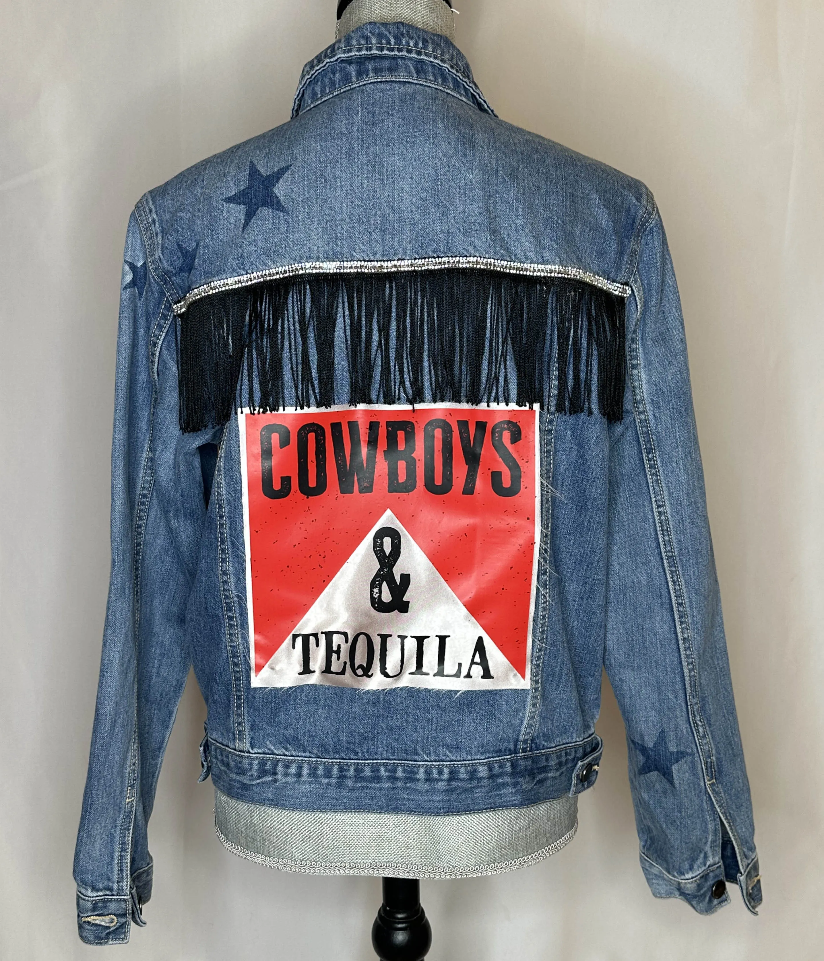 "Cowboys and tequila" Star Women's Denim Jacket