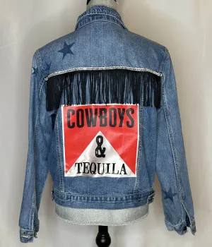 "Cowboys and tequila" Star Women's Denim Jacket
