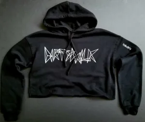 "Dirty" Crop Hooded Sweat Black