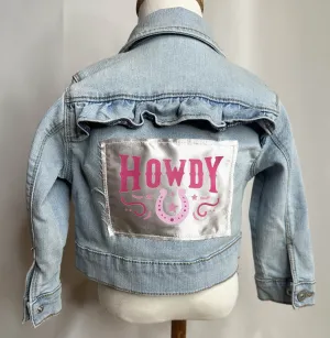 "Howdy" Ruffled Toddler Denim Jacket