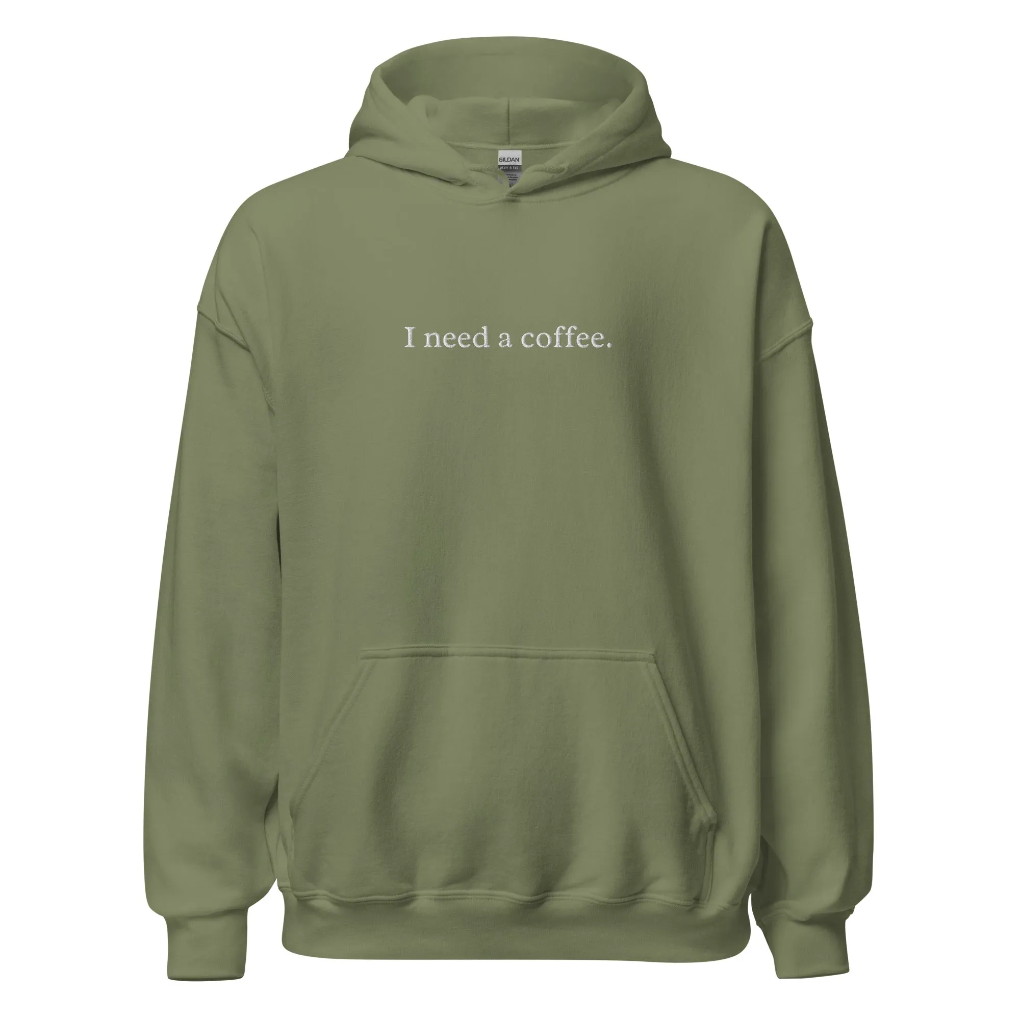 "I Need a Coffee" Embroidered Hoodie