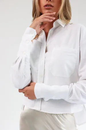 "The Elizabeth" - Cropped Shirt (White)