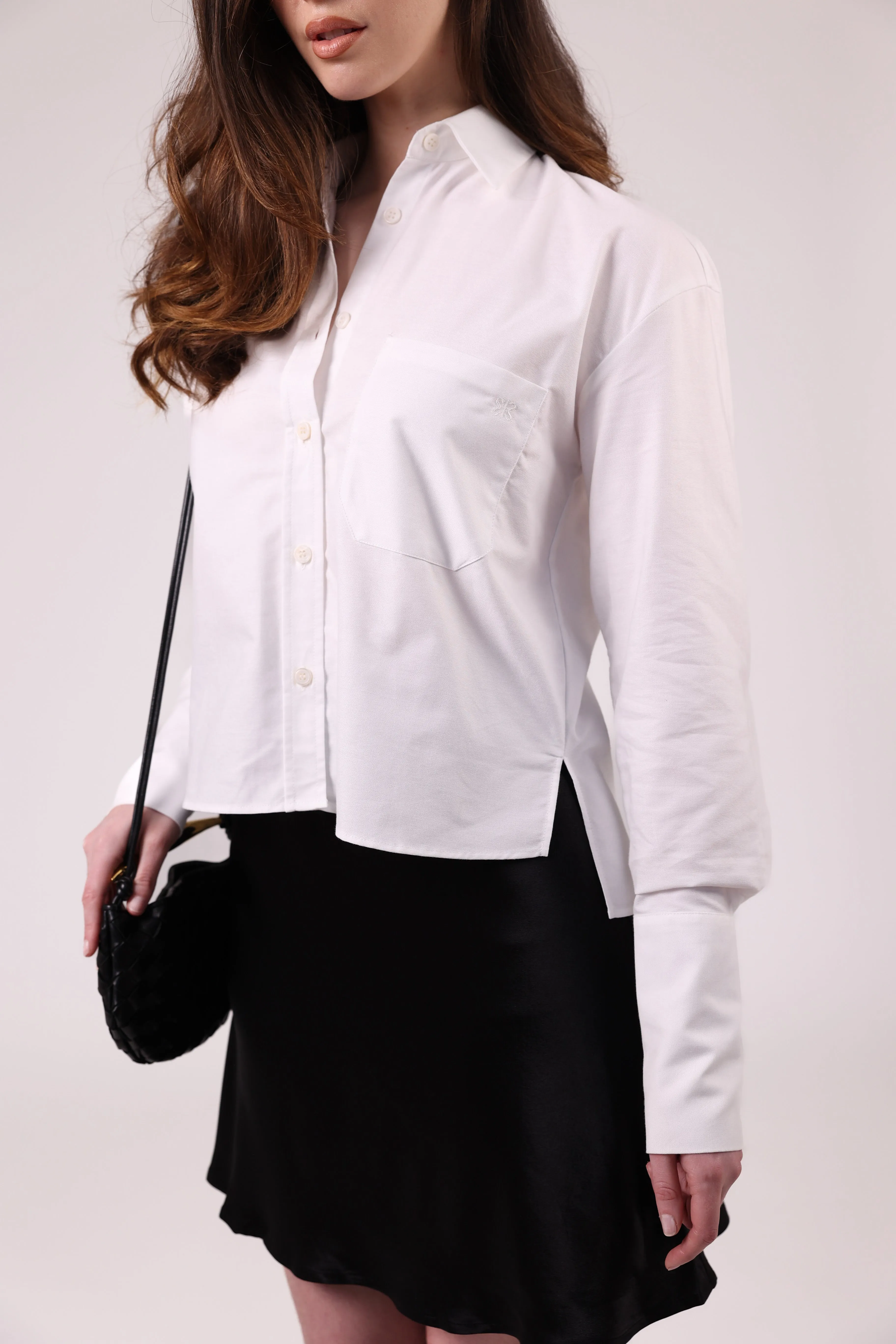 "The Elizabeth" - Cropped Shirt (White)