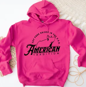 Raised in the USA Hog Hoodie (S-3XL) Unisex - Multiple Colors!