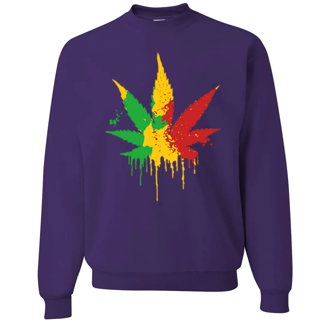 Rasta Pot Leaf Crewneck Sweatshirt