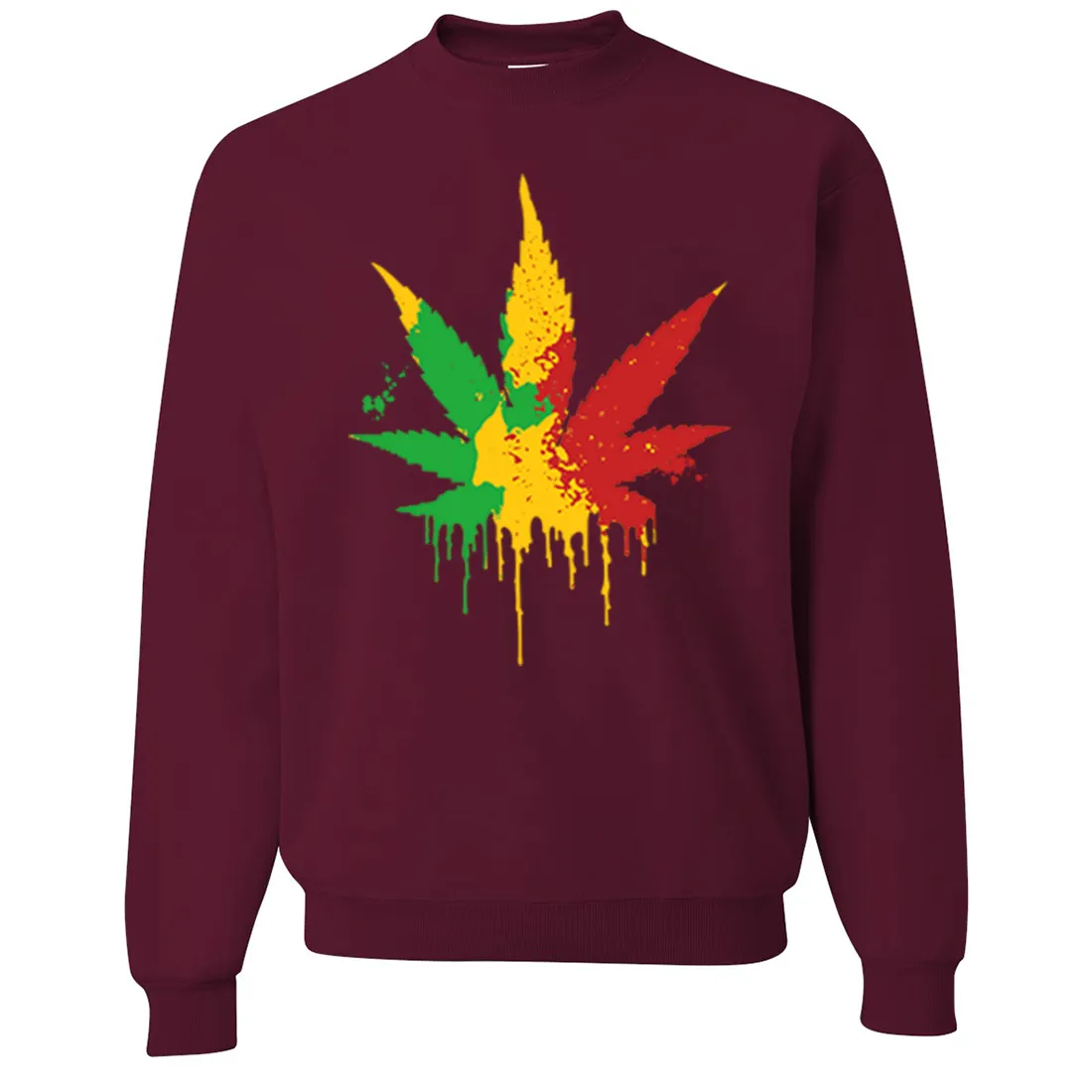 Rasta Pot Leaf Crewneck Sweatshirt