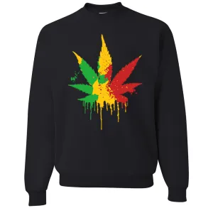 Rasta Pot Leaf Crewneck Sweatshirt